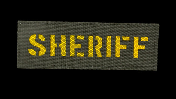 Sheriff patch, 6x2 inch, law enforcement identification, velcro backed