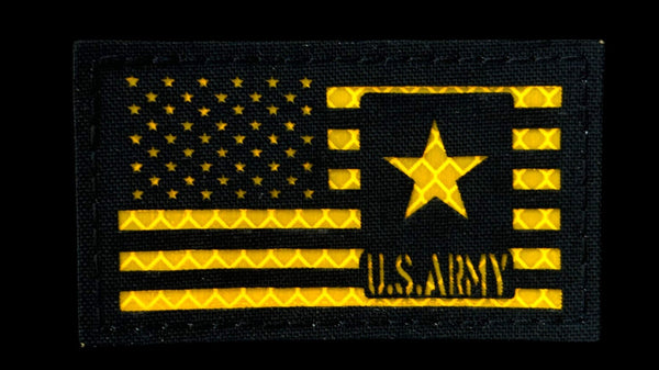 American Flag Army patch, 3.5x2 inch, US Army tribute, velcro backed