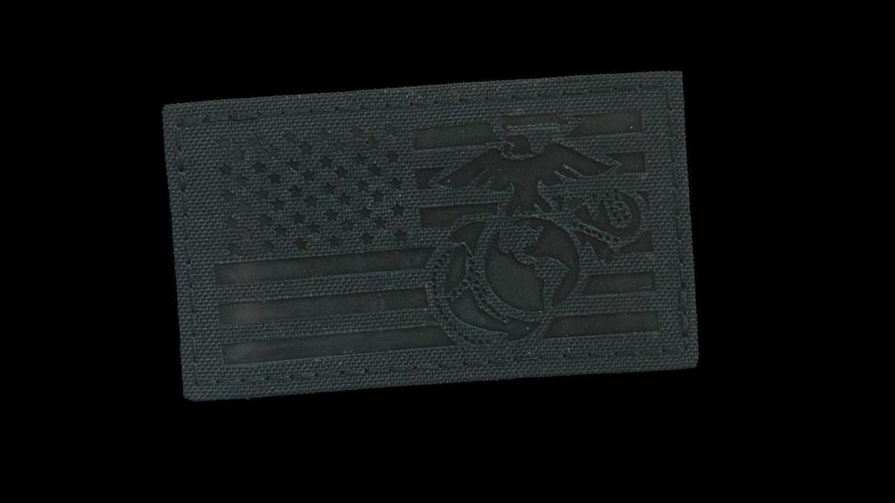 American Flag Marines patch, 3.5x2 inch, USMC tribute, velcro backed