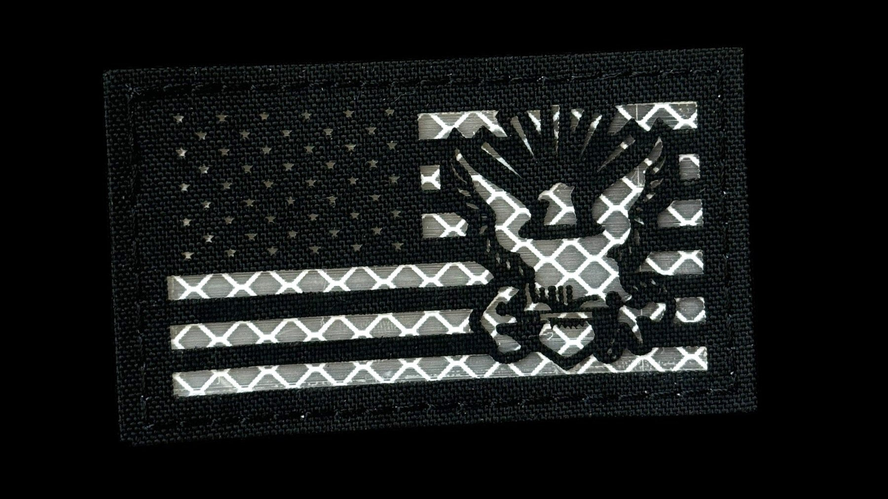 American Flag Navy patch, 3.5x2 inch, US Navy tribute, velcro backed
