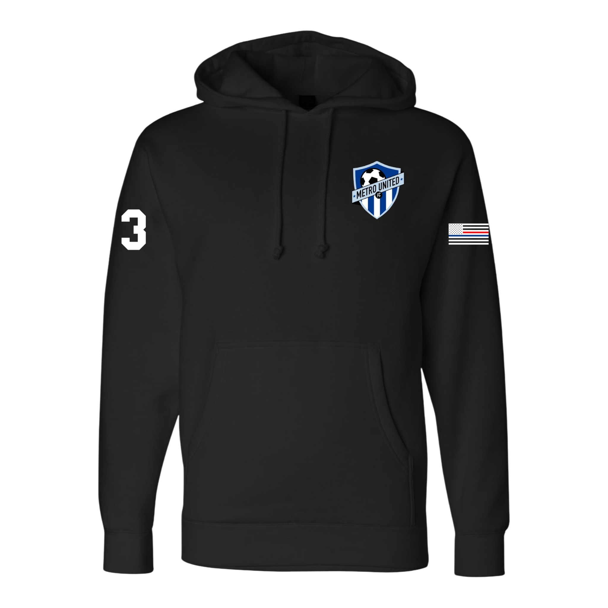 Metro United Hoodie Black, unit members only, Independent Trading Co