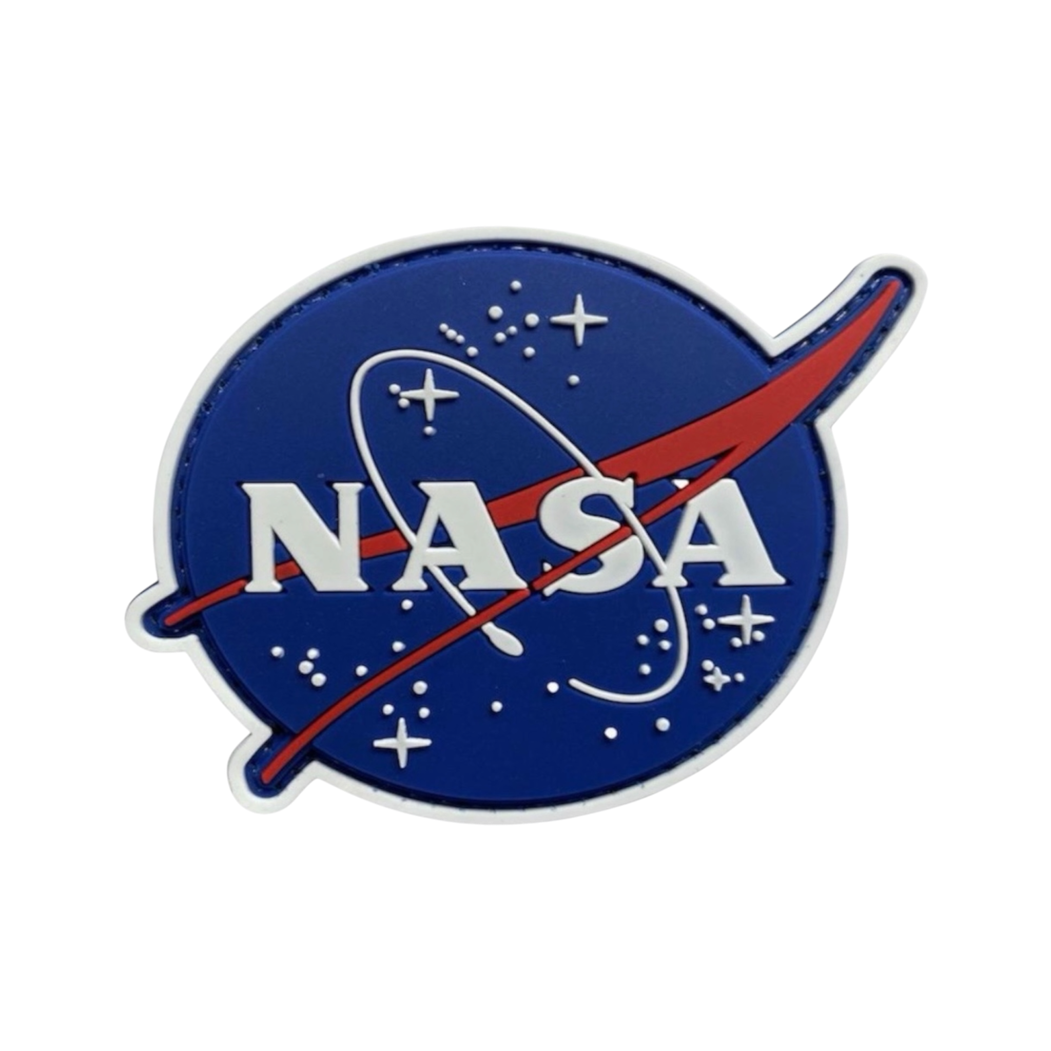 NASA PVC patch, 3.75x2.75 inch, NASA logo, velcro backed