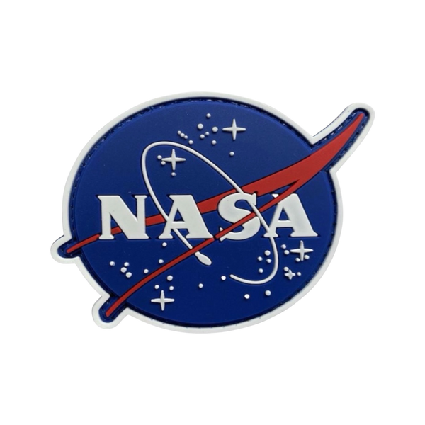 NASA PVC patch, 3.75x2.75 inch, NASA logo, velcro backed