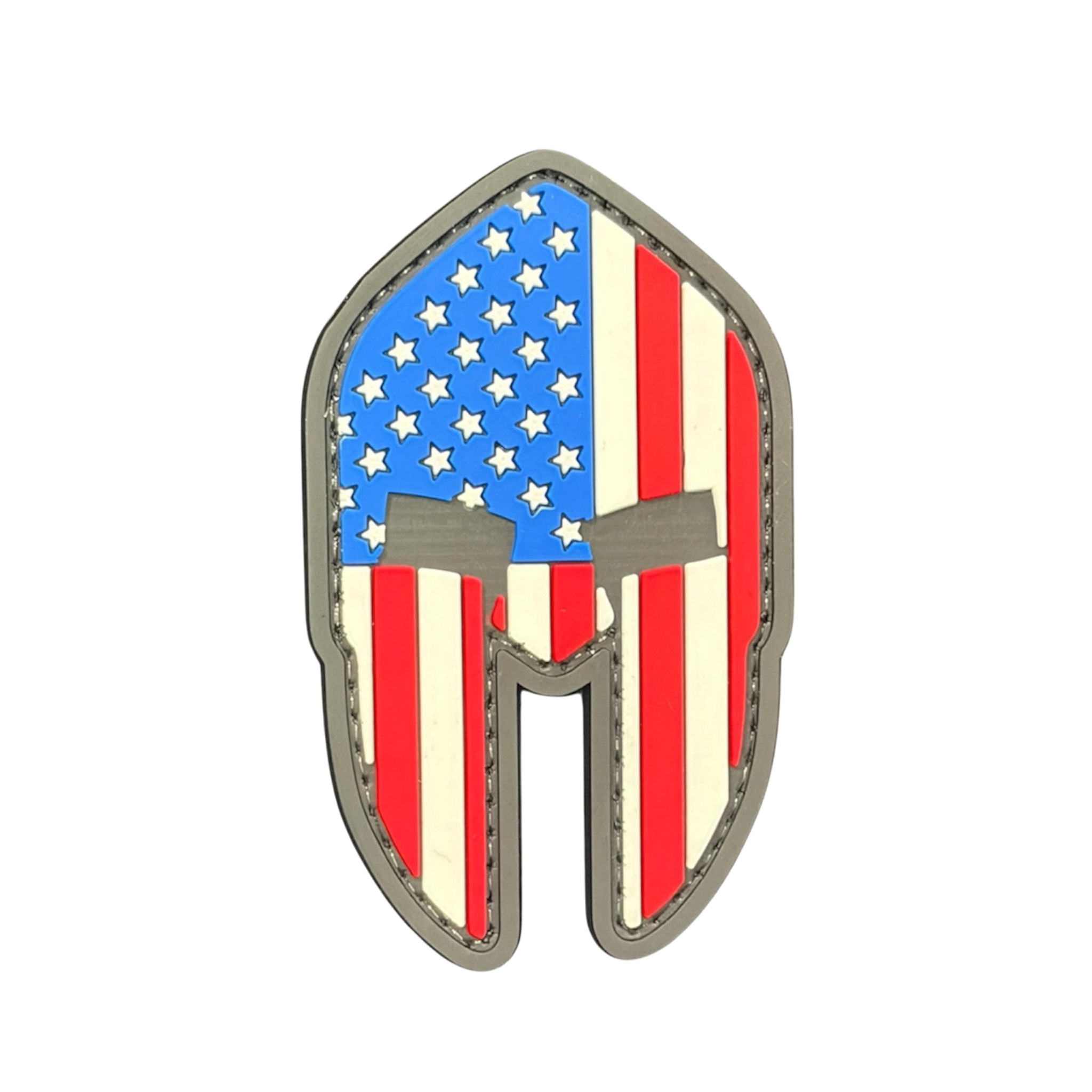 Spartan Helmet PVC patch, 1.65x2.75 inch, warrior symbol, velcro backed