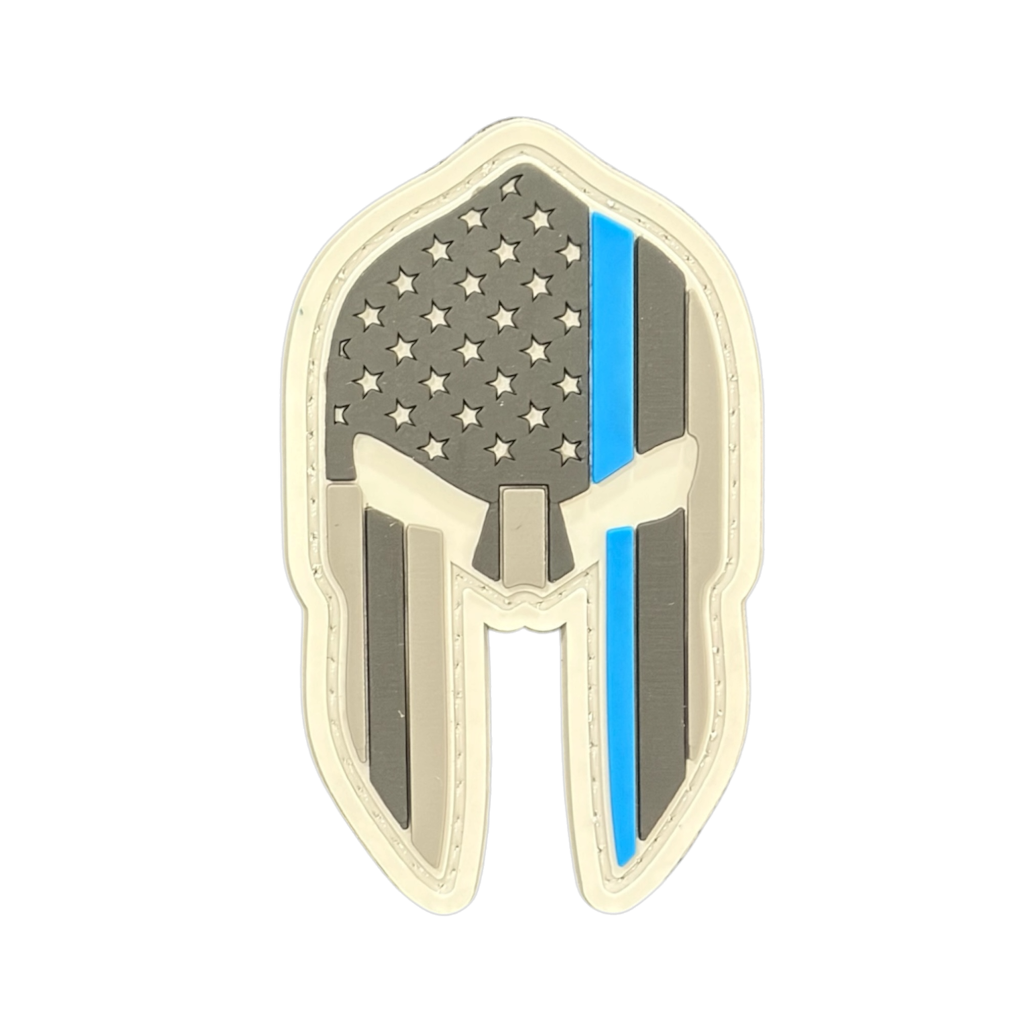 Spartan Helmet PVC patch, 1.65x2.75 inch, warrior symbol, velcro backed