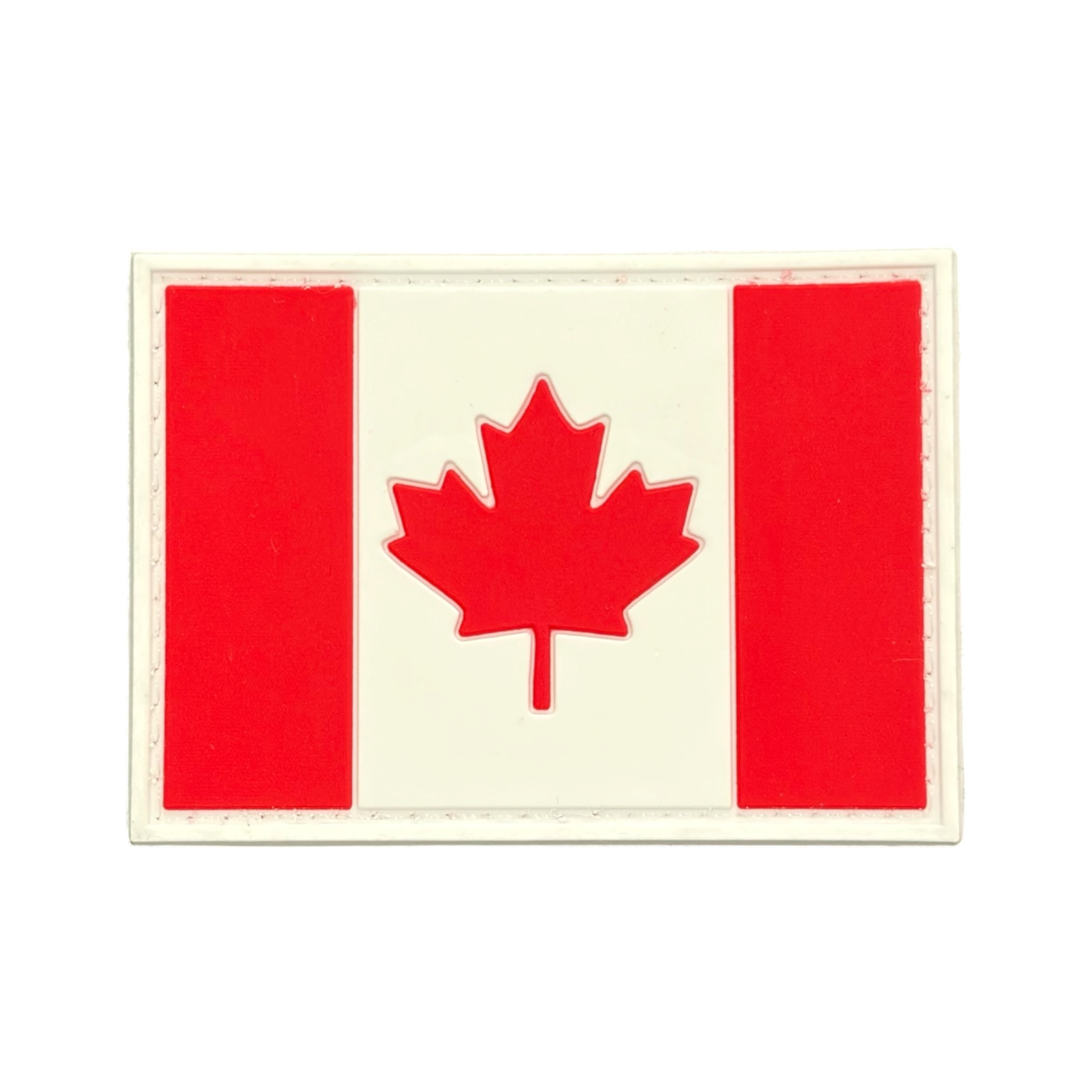 Canadian Flag PVC patch, 3x2 inch, Maple Leaf, velcro backed