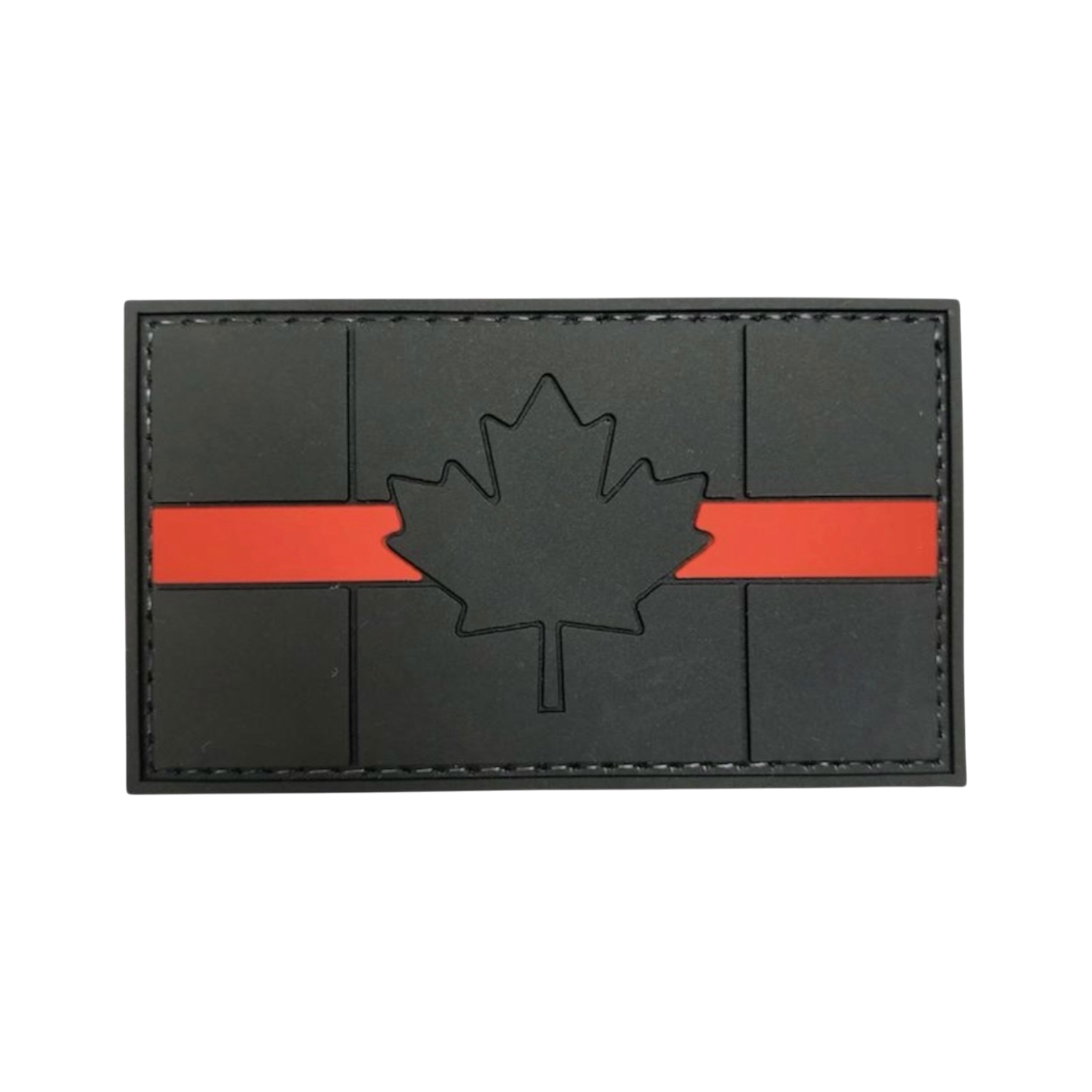 Canadian Flag PVC patch, 3x2 inch, Maple Leaf, velcro backed
