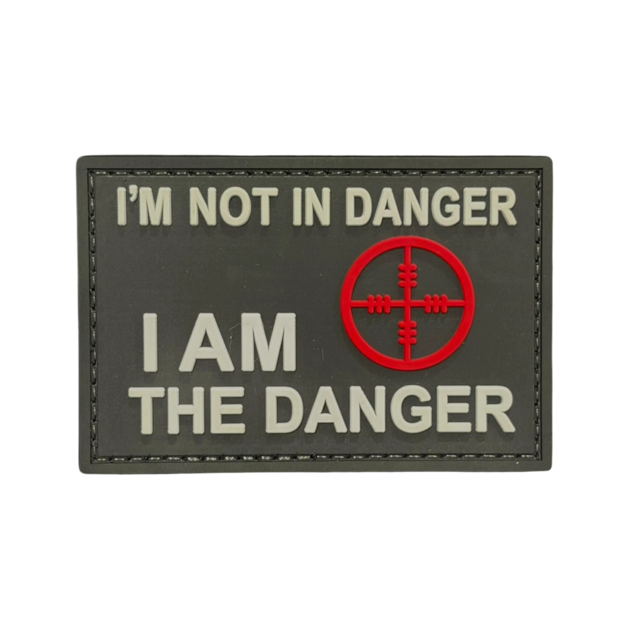 I Am the Danger PVC morale patch, 3x2 inch, Breaking Bad quote, velcro backed
