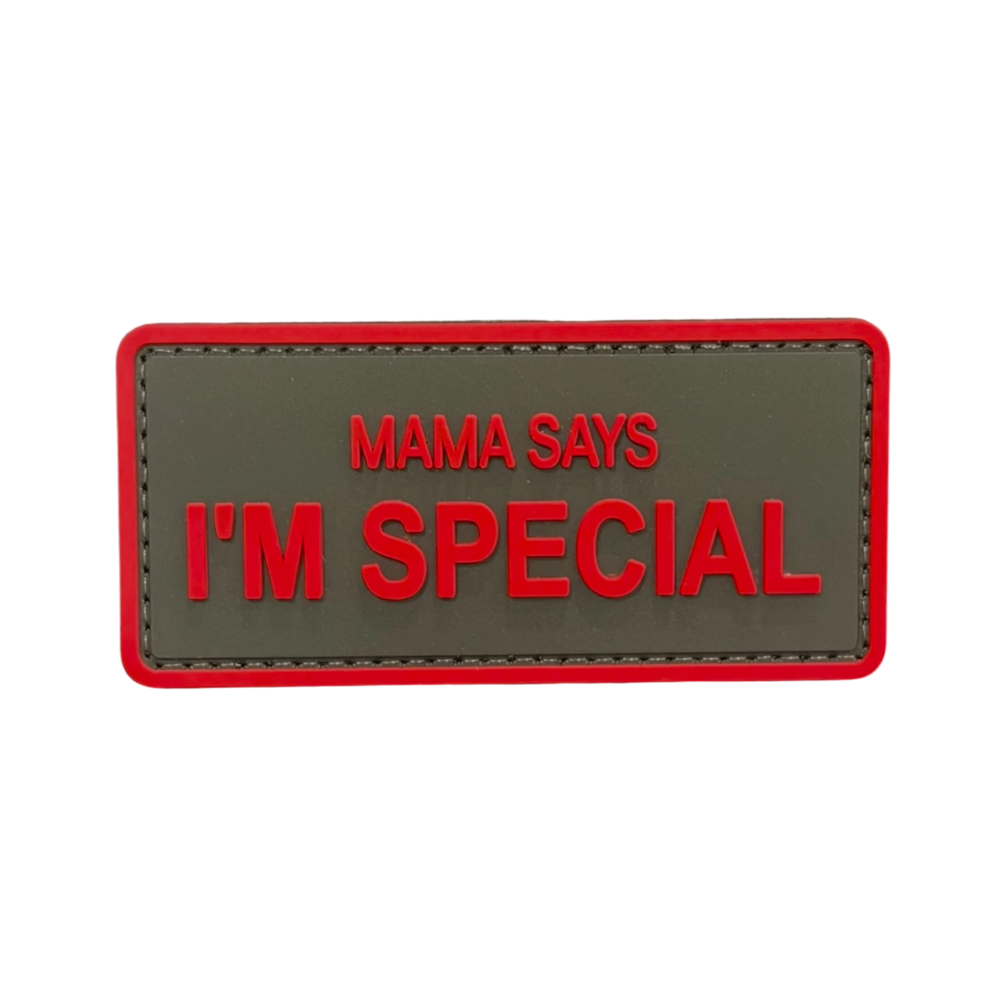 Mama Says I'm Special PVC morale patch, 3.35x1.5 inch, funny tactical, velcro backed