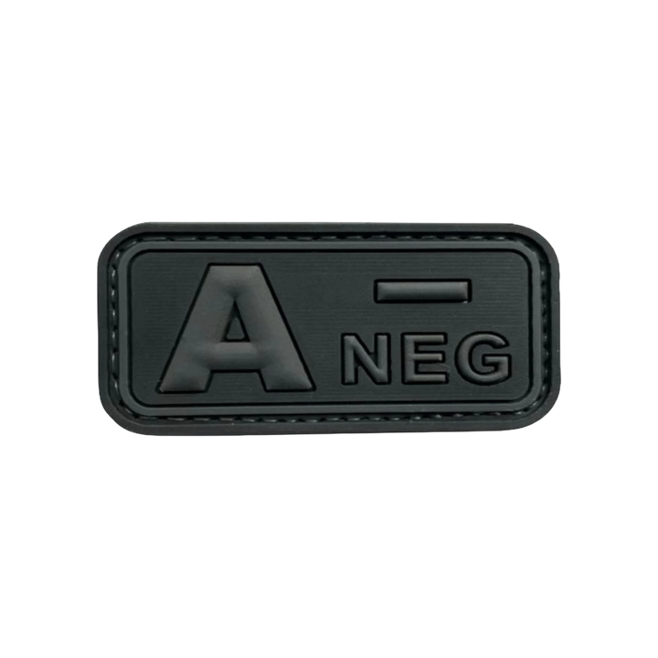 Blood Type Black / Dark Gray Small Rectangle - PVC