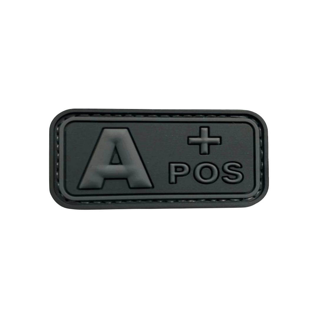 Blood Type Black / Dark Gray Small Rectangle - PVC