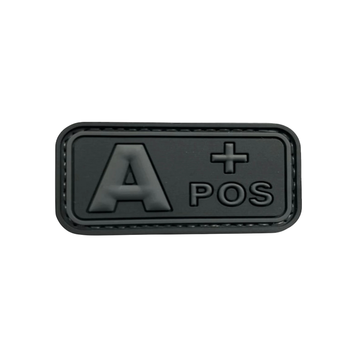 Blood Type Black / Dark Gray Small Rectangle - PVC
