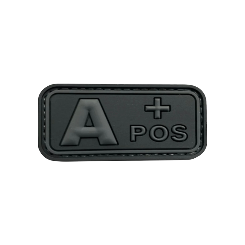 Blood Type Black / Dark Gray Small Rectangle - PVC