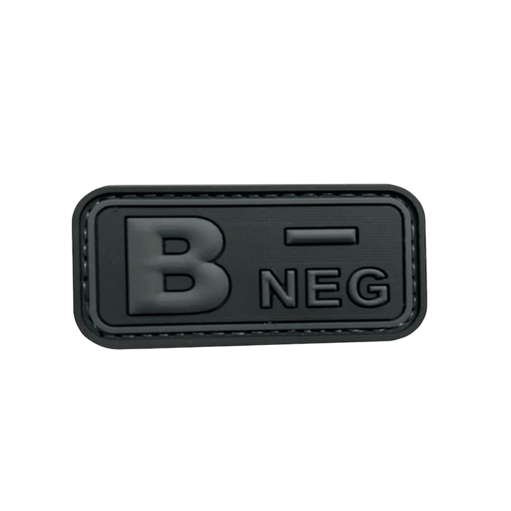 Blood Type Black / Dark Gray Small Rectangle - PVC