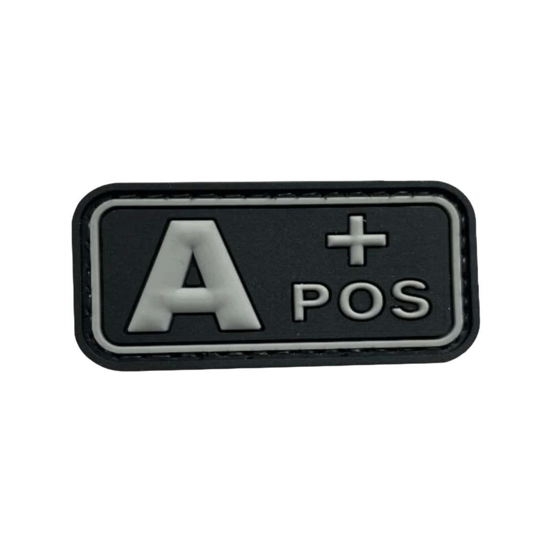 Blood Type Black / Light Gray Small Rectangle - PVC