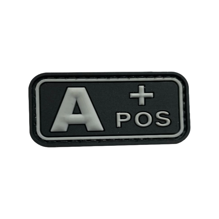 Blood Type Black / Light Gray Small Rectangle - PVC