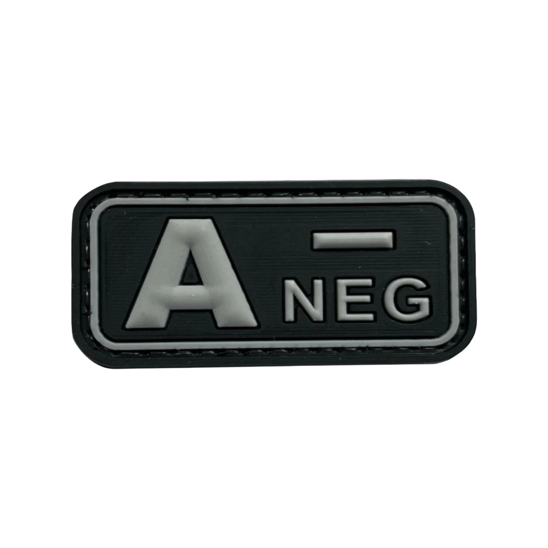 Blood Type Black / Light Gray Small Rectangle - PVC