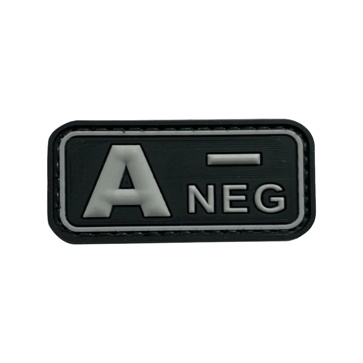 Blood Type Black / Light Gray Small Rectangle - PVC