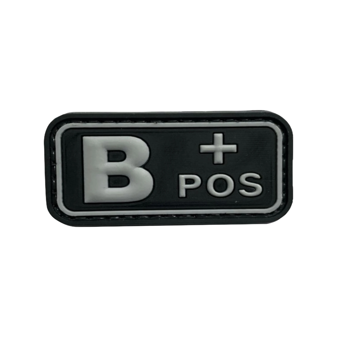 Blood Type Black / Light Gray Small Rectangle - PVC
