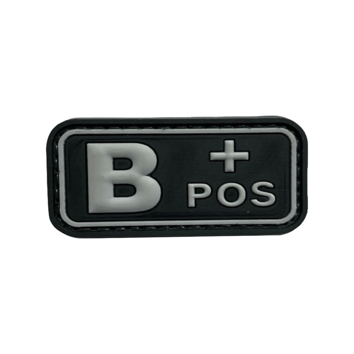 Blood Type Black / Light Gray Small Rectangle - PVC