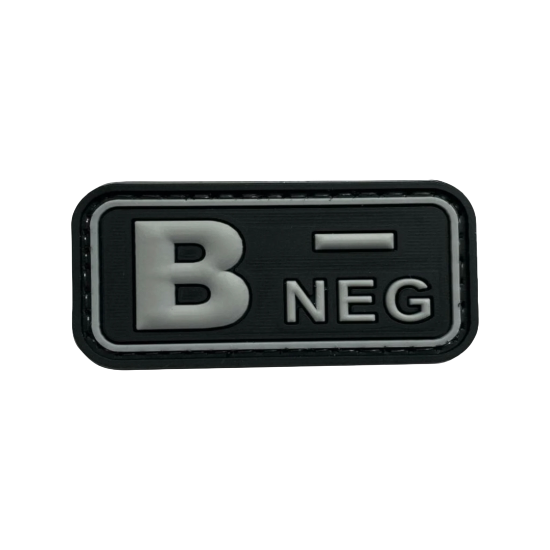 Blood Type Black / Light Gray Small Rectangle - PVC