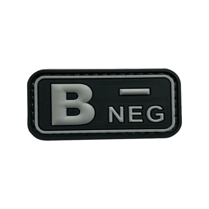 Blood Type Black / Light Gray Small Rectangle - PVC