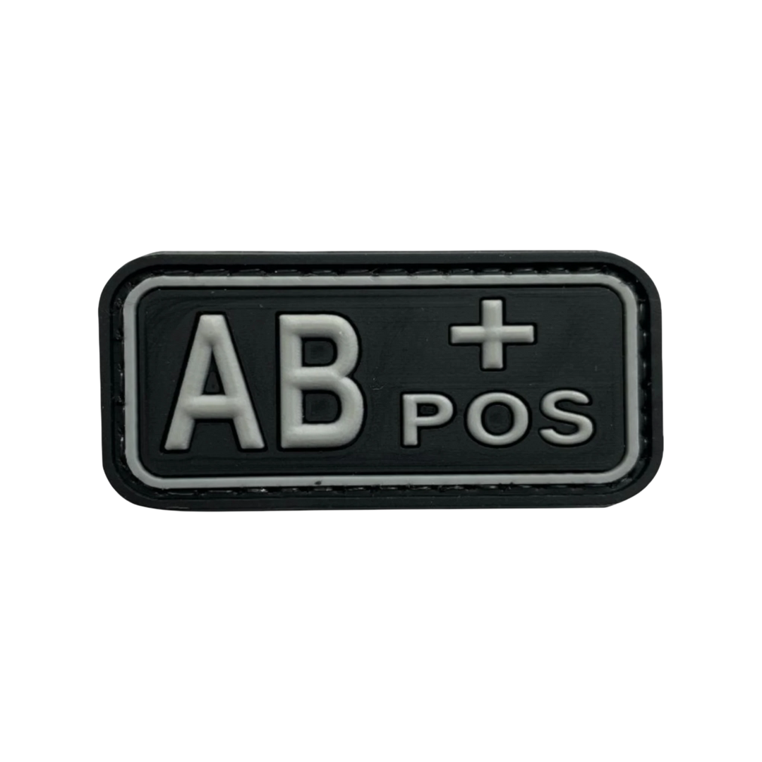 Blood Type Black / Light Gray Small Rectangle - PVC