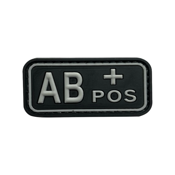 Blood Type Black / Light Gray Small Rectangle - PVC