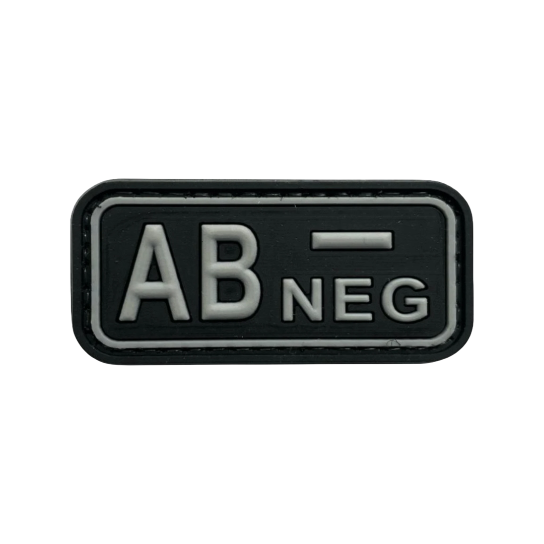 Blood Type Black / Light Gray Small Rectangle - PVC