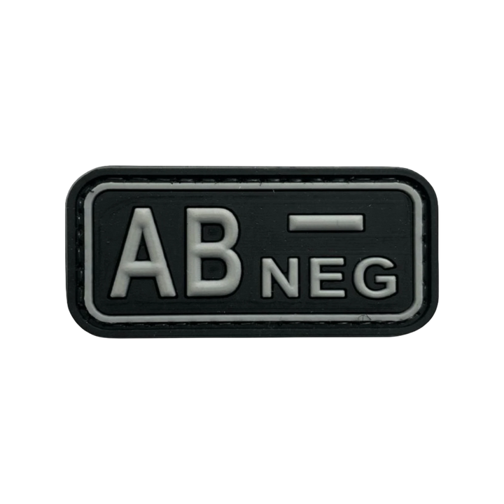 Blood Type Black / Light Gray Small Rectangle - PVC