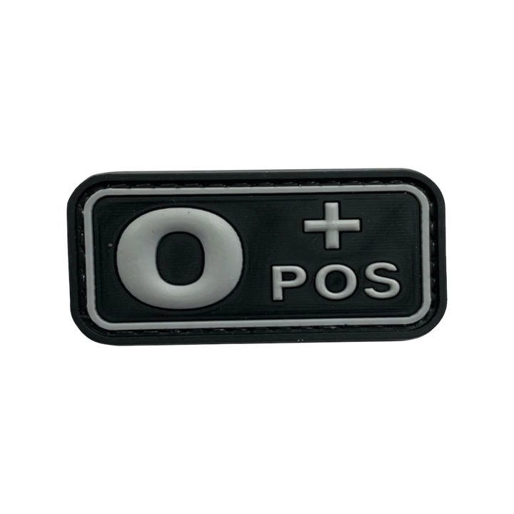 Blood Type Black / Light Gray Small Rectangle - PVC