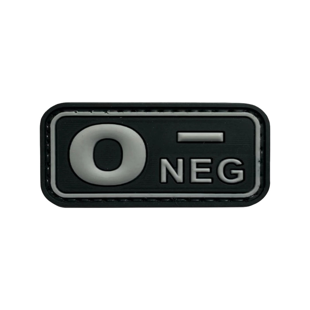 Blood Type Black / Light Gray Small Rectangle - PVC