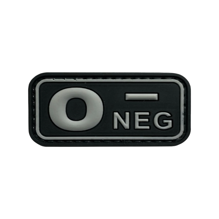 Blood Type Black / Light Gray Small Rectangle - PVC