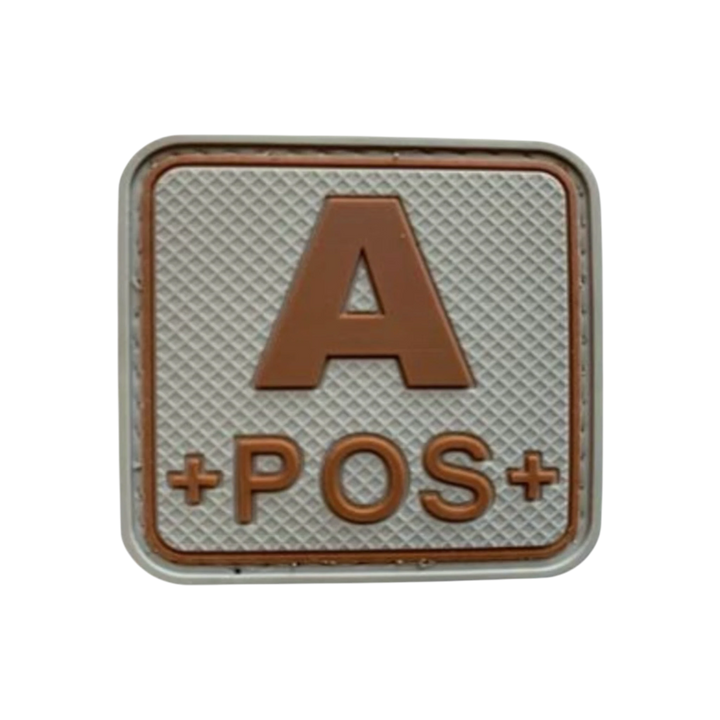 Blood Type Grey / Tan Square - PVC