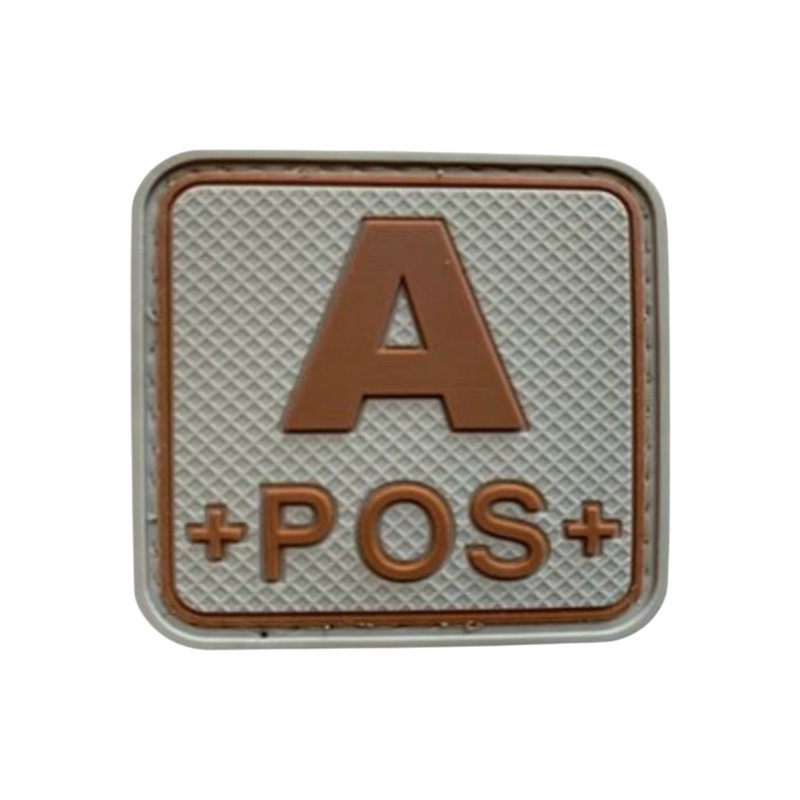 Blood Type Grey / Tan Square - PVC