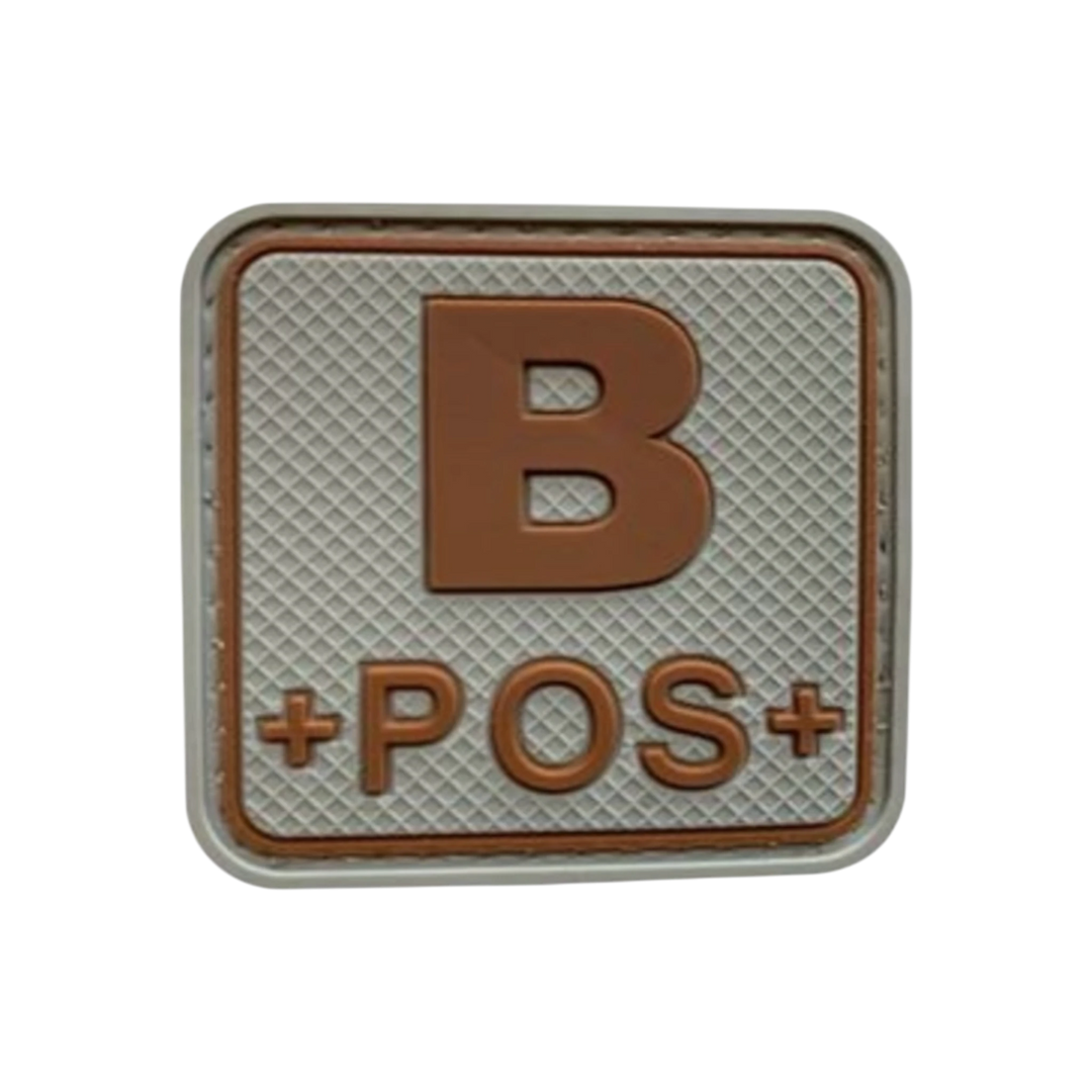 Blood Type Grey / Tan Square - PVC