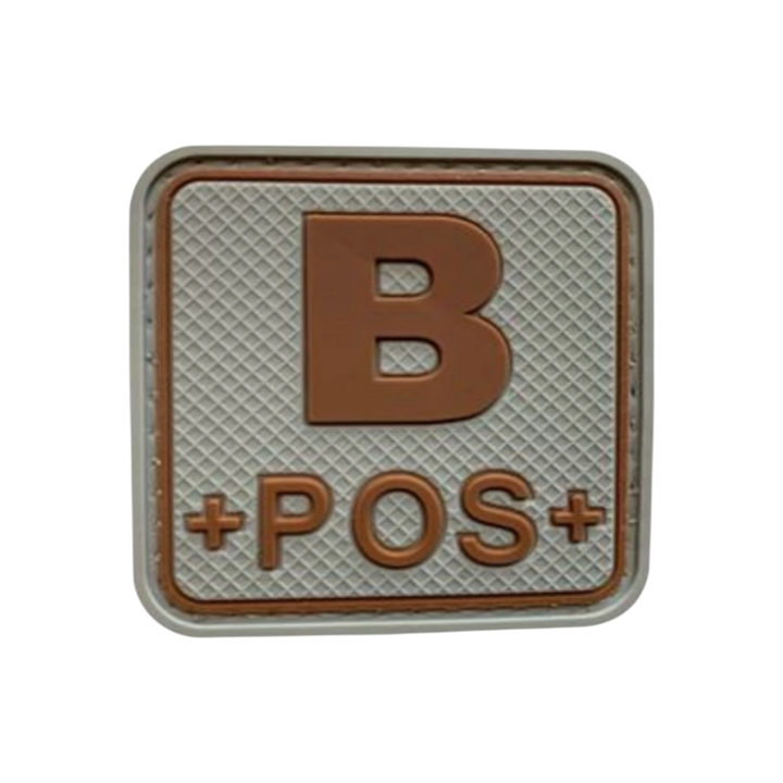 Blood Type Grey / Tan Square - PVC