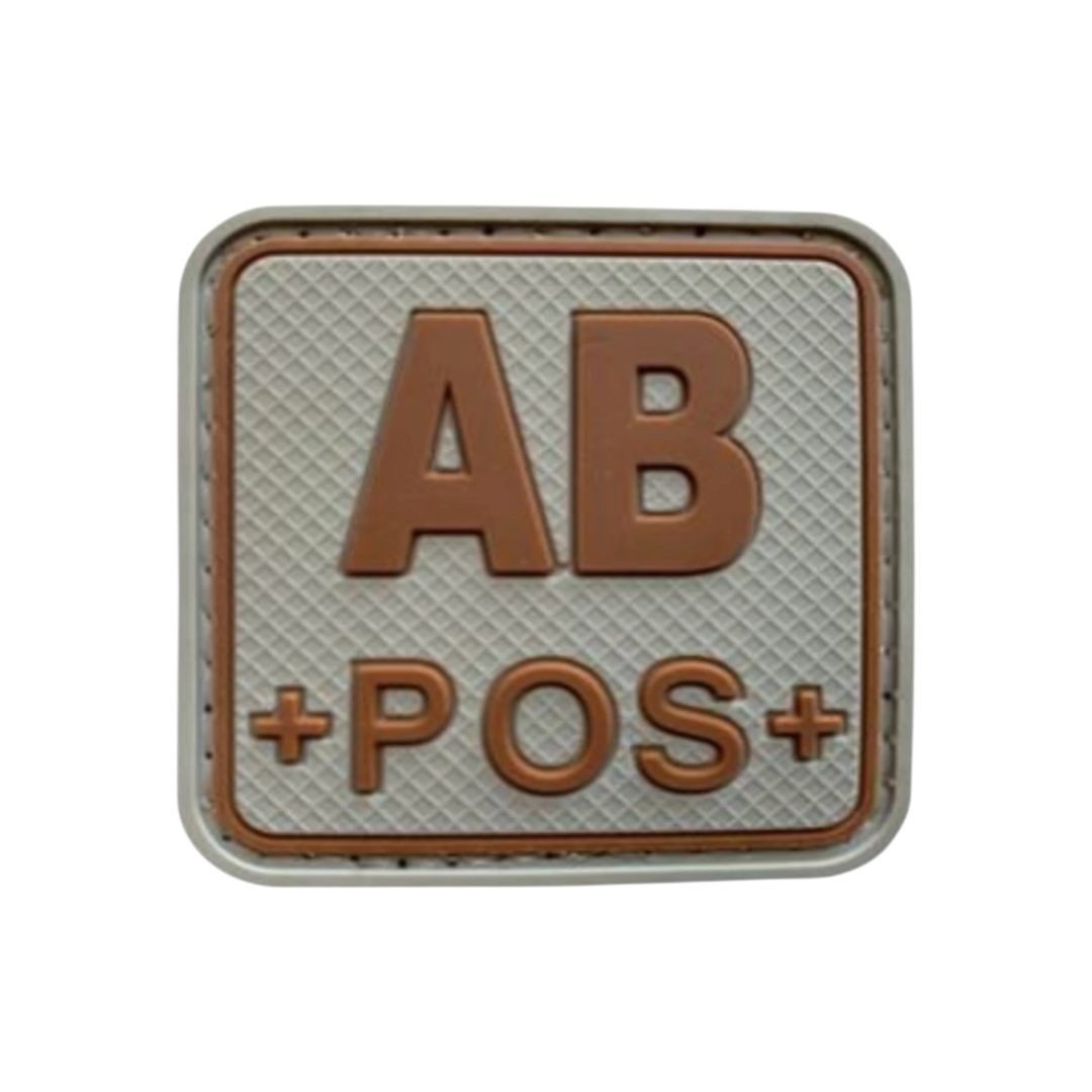 Blood Type Grey / Tan Square - PVC