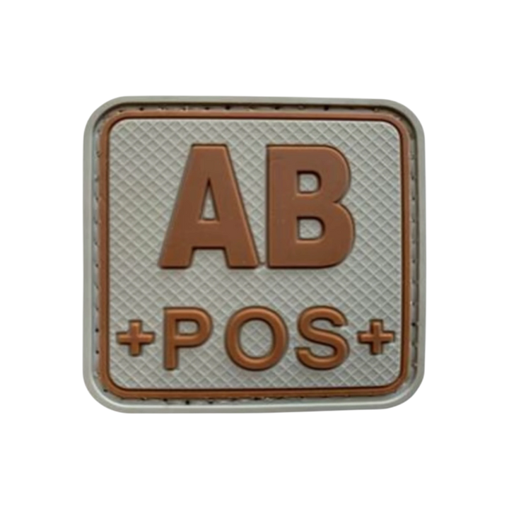 Blood Type Grey / Tan Square - PVC
