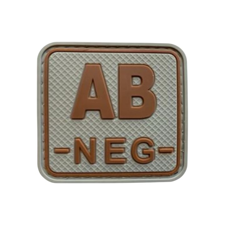 Blood Type Grey / Tan Square - PVC