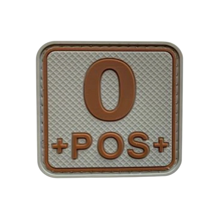 Blood Type Grey / Tan Square - PVC