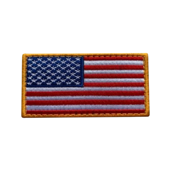 USA Flag Standard Embroidered patch, 3.5x2 inch, full color American flag, velcro backed