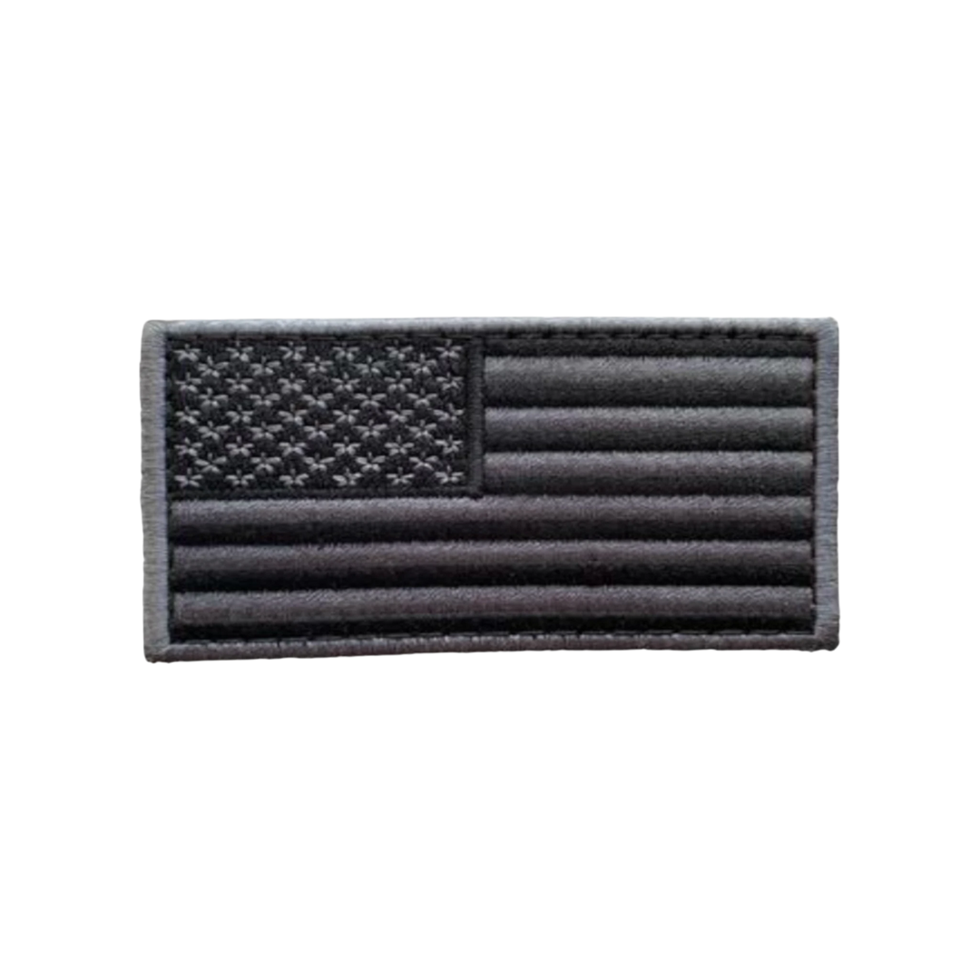 USA Flag Gray / Black - Embroidered