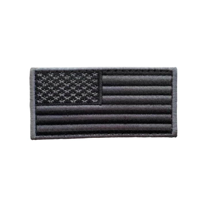 USA Flag Gray / Black - Embroidered