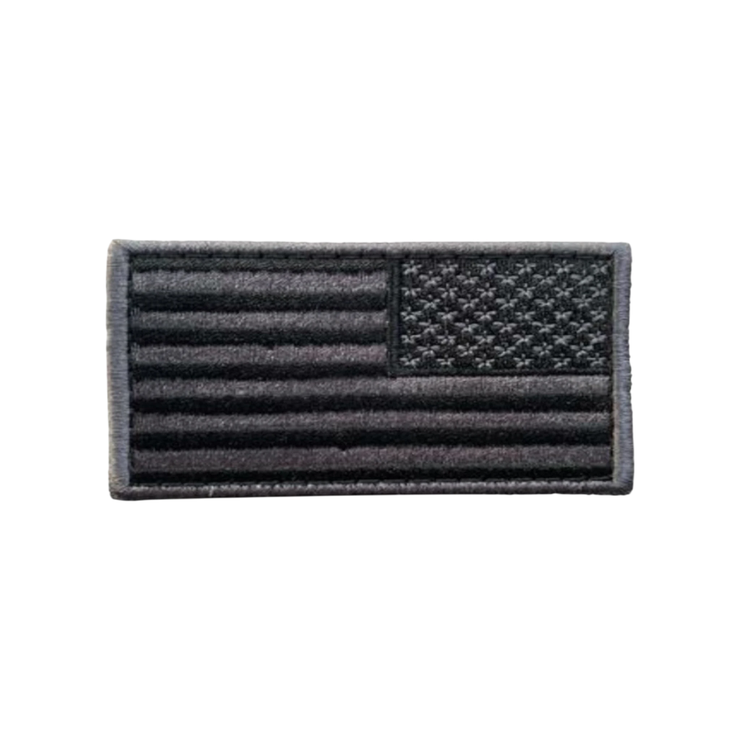 USA Flag Gray / Black - Embroidered
