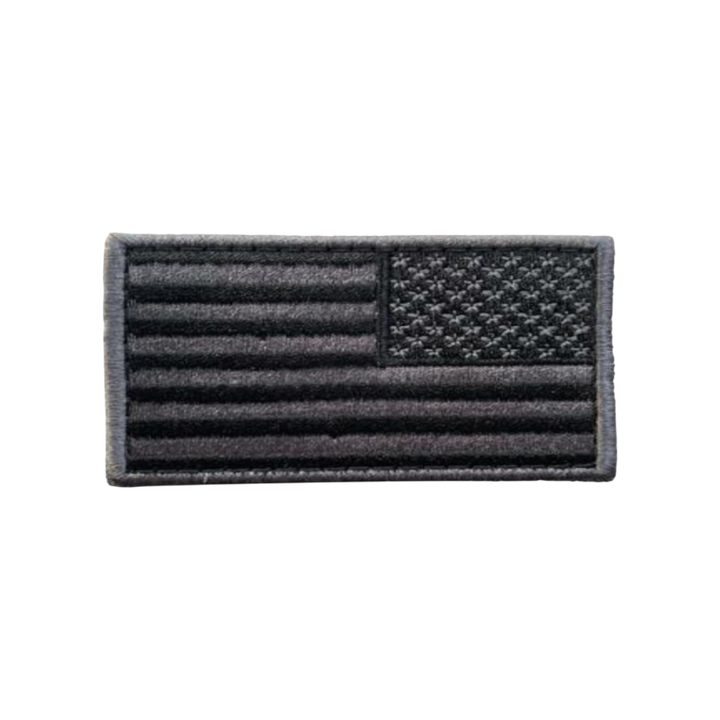 USA Flag Gray / Black - Embroidered