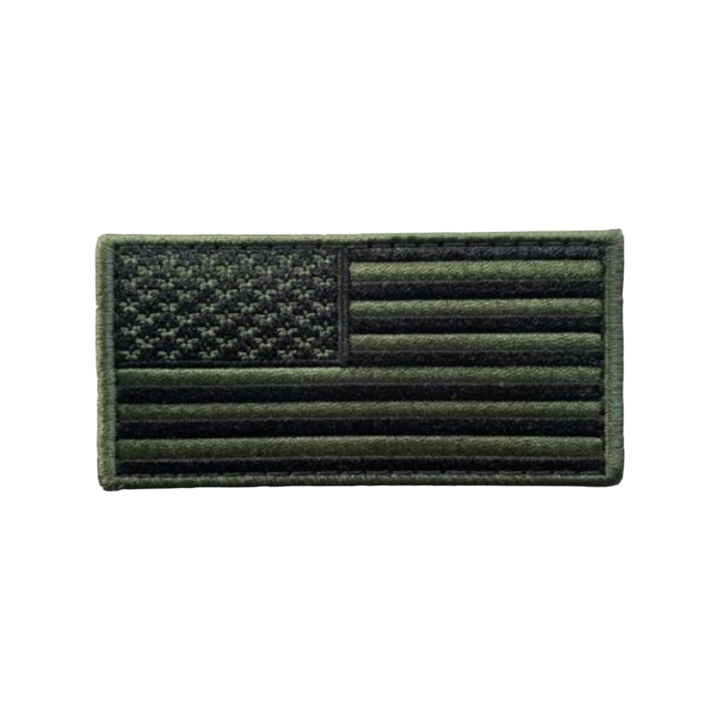 USA Flag Green / Black - Embroidered
