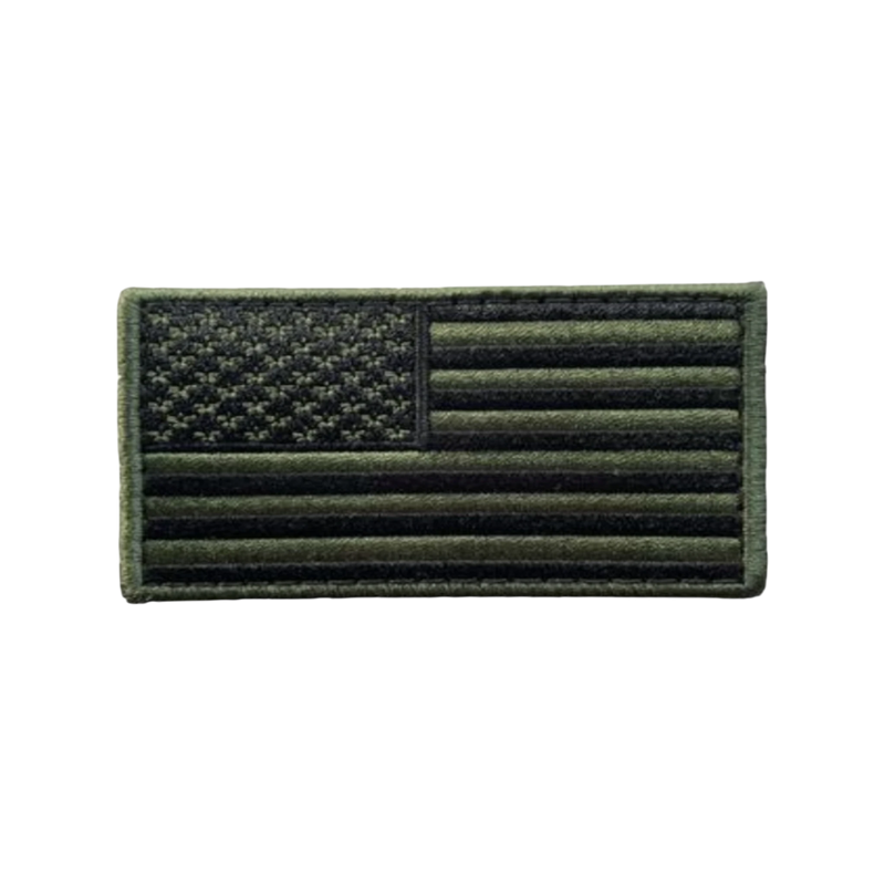 USA Flag Green / Black - Embroidered
