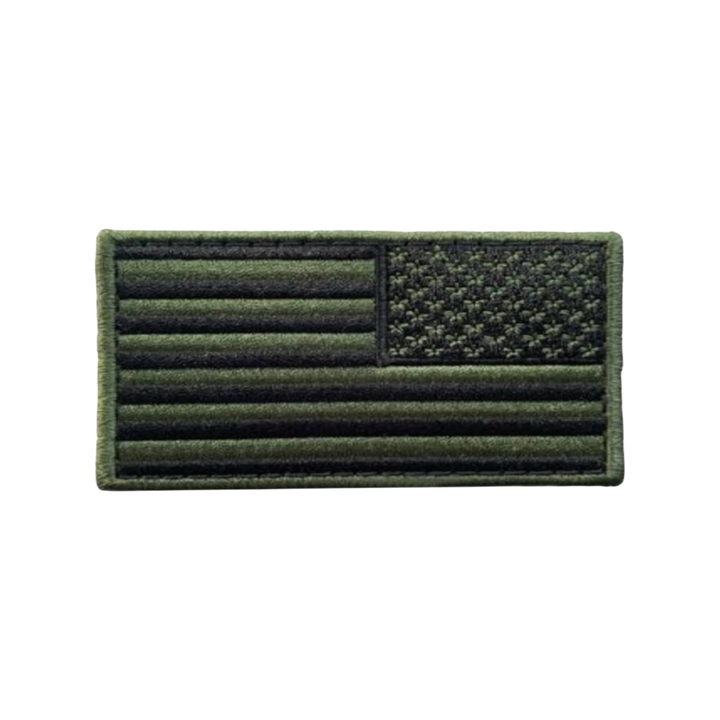 USA Flag Green / Black - Embroidered