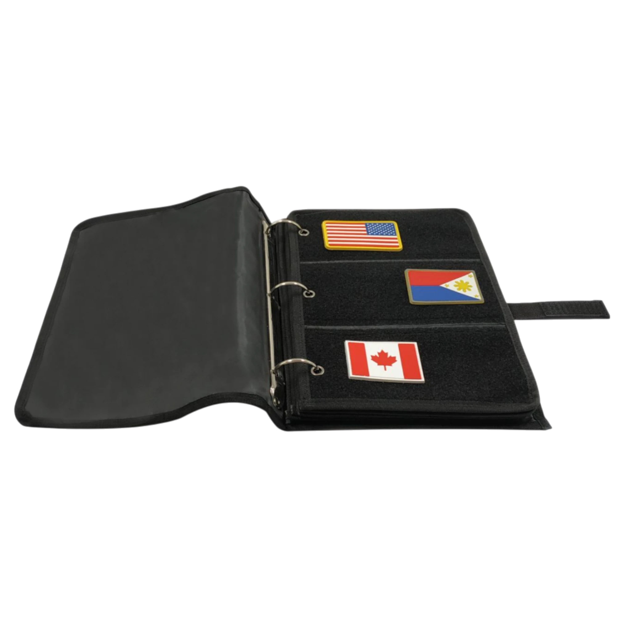 Patch Display Book, 9.84x12.6 inch, 5 velcro loop sheets, patch collection binder